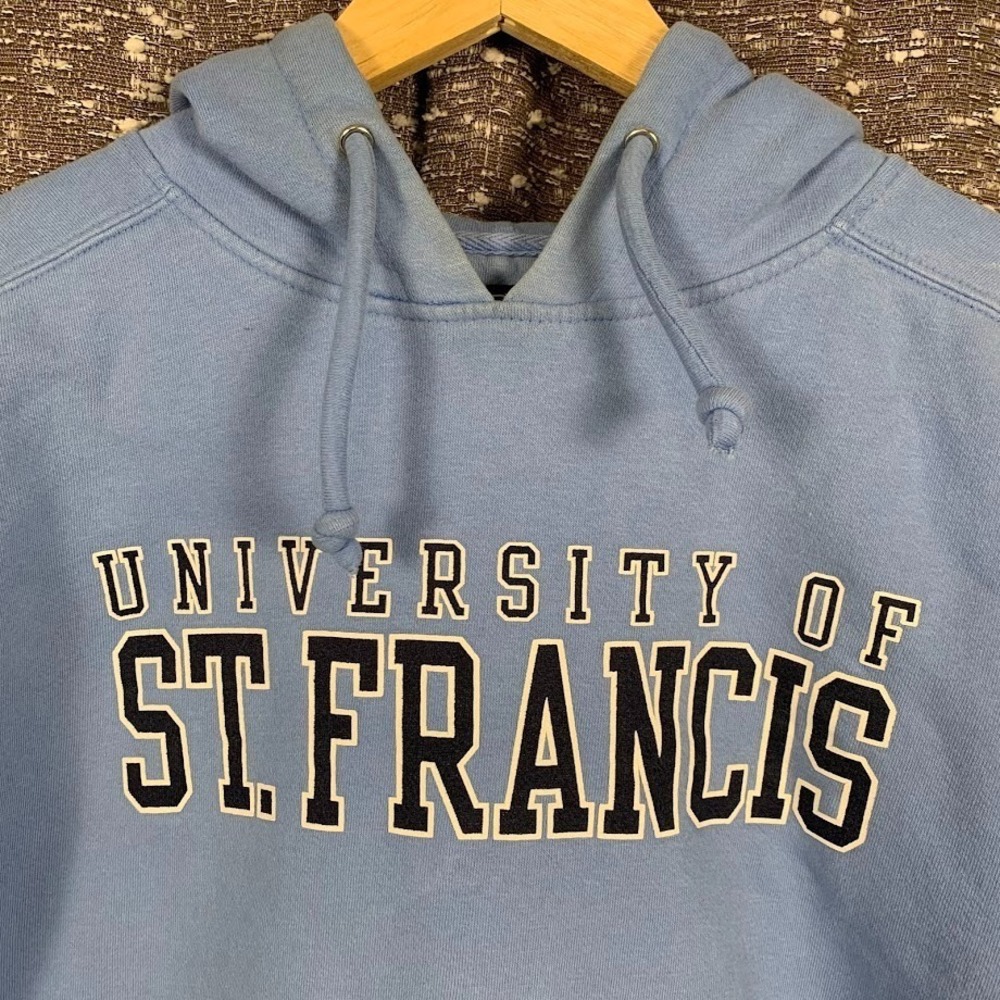 Vintage University of St. Francis Blue Logo Pullover Hoodie Size Medium - Picture 4 of 10
